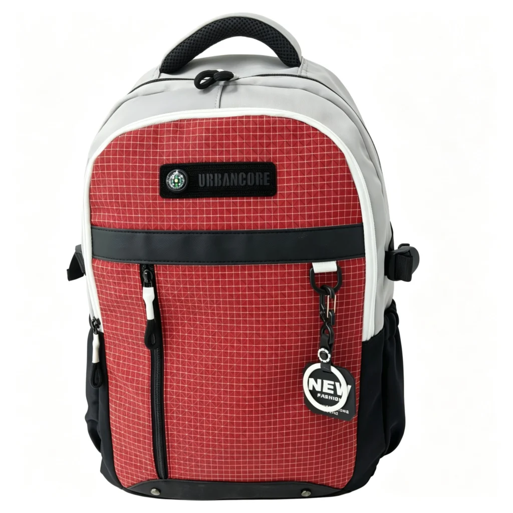 Casual Travel Backpack 420D Grid Polyester School Outdoor Daypack DT0924